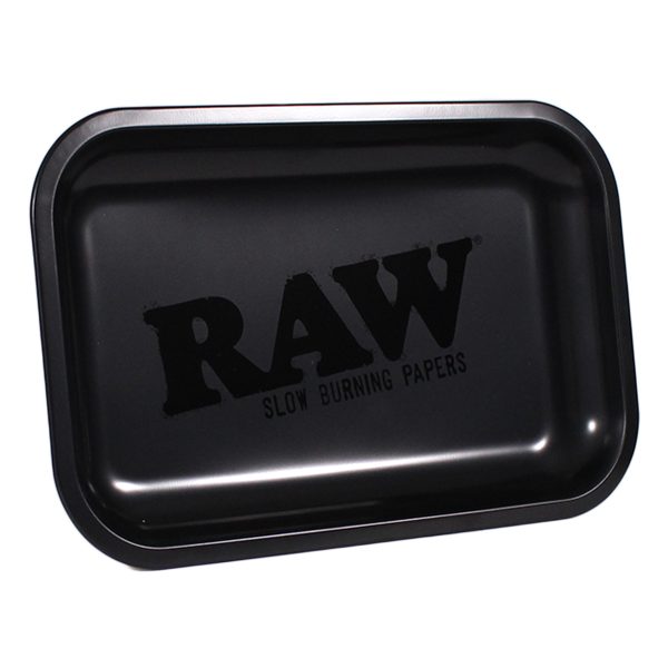 RAW All Black Metal Rolling Tray - Medium