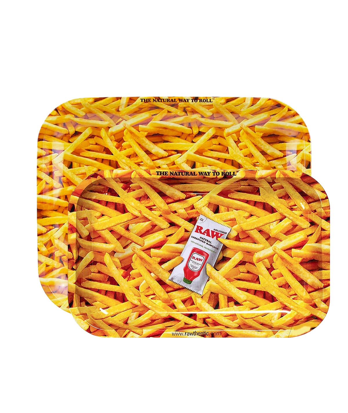 RAW French Fries Metalen Rolling Tray RAW French Fries Metalen Rolling Tray