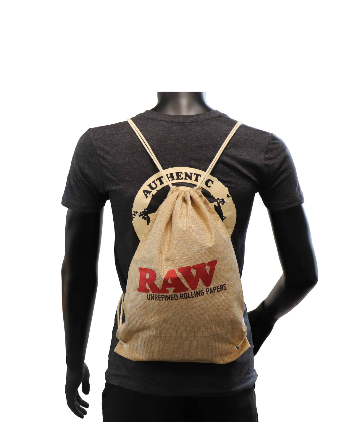 RAW Drawstring Bag Tan Voorbeeld RAW Drawstring Bag Tan Voorbeeld